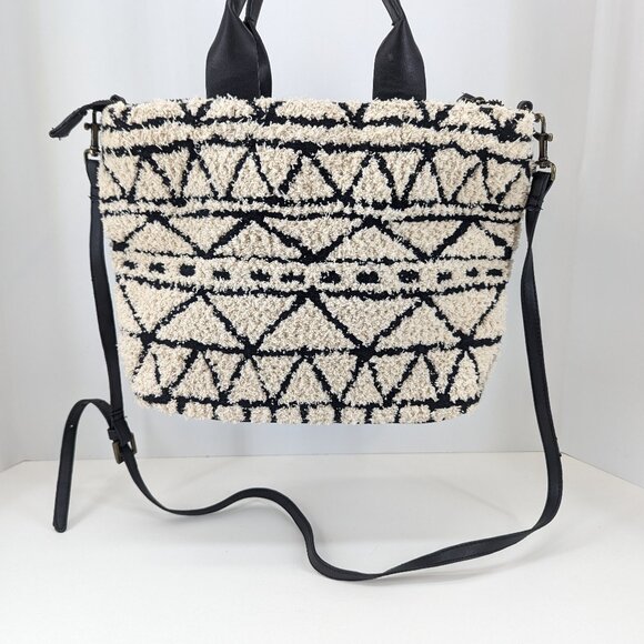 Universal Thread Goods Co Paxton Tote Handbag Black & White Jacquard Print - Picture 1 of 9